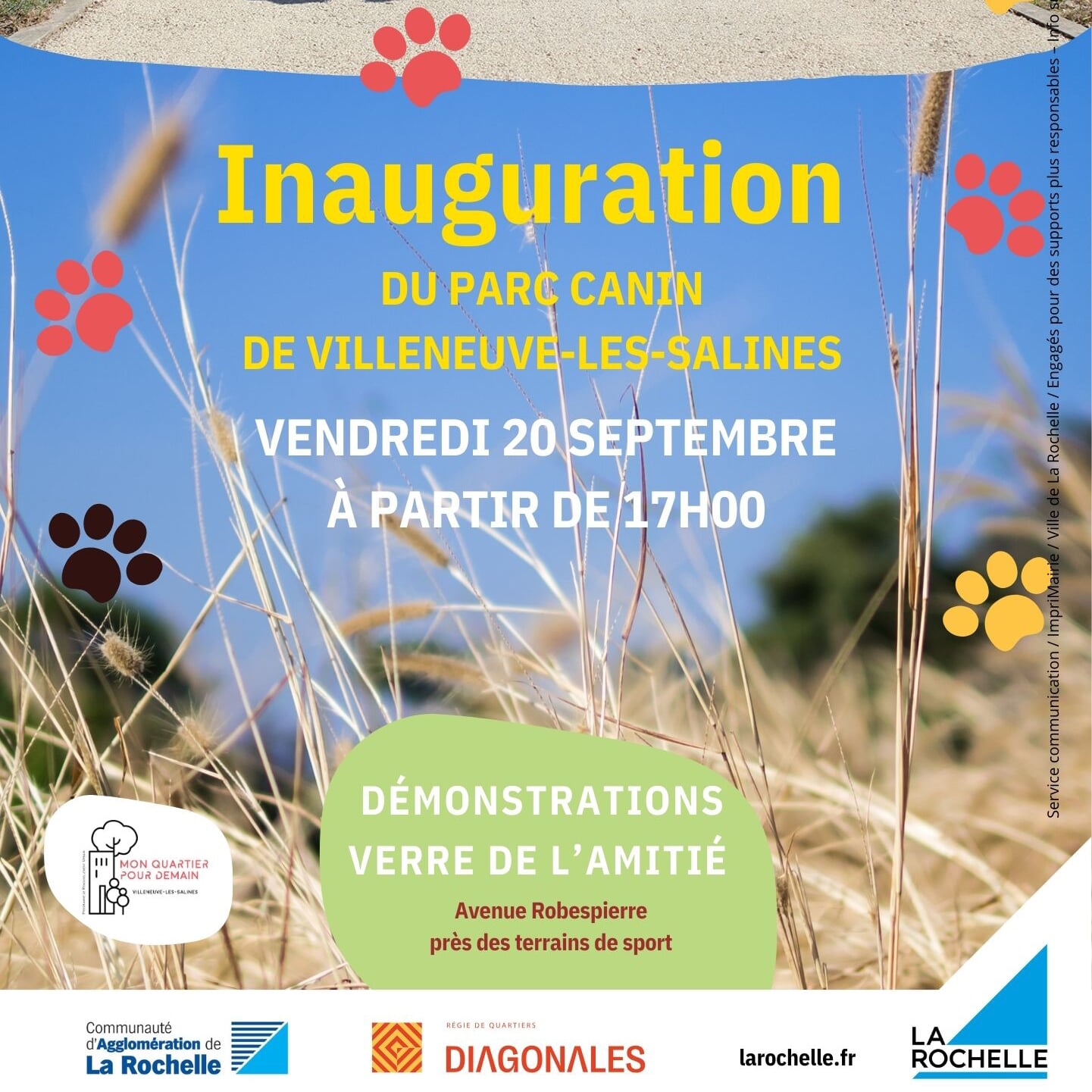 Rendez-vous ce vendredi 20 septembre à 17H pour inaugurer le parc canin !